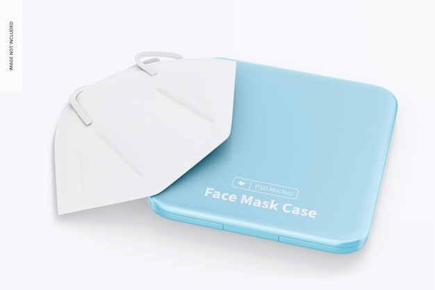 Face mask case mockup, perspective view