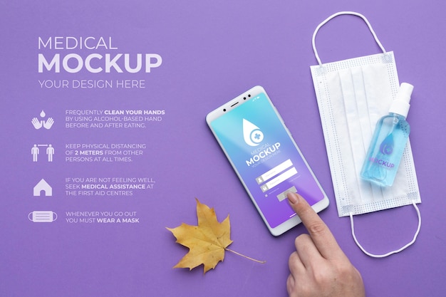 face mask minimal concept mock-up