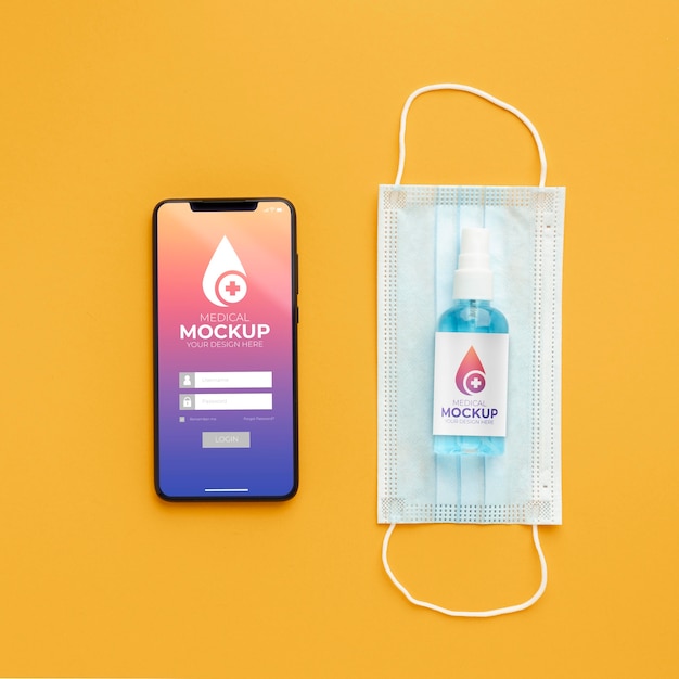 face mask minimal concept mock-up