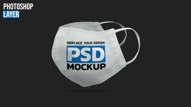 PSD face mask mockup design