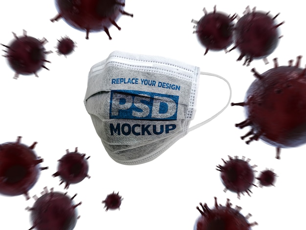 PSD face mask mockup design