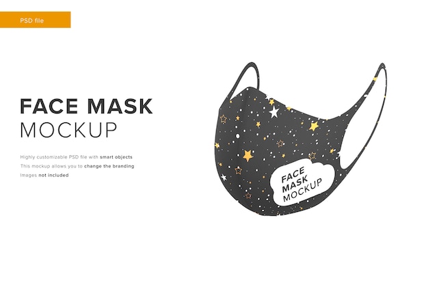 PSD face mask mockup in modern design style