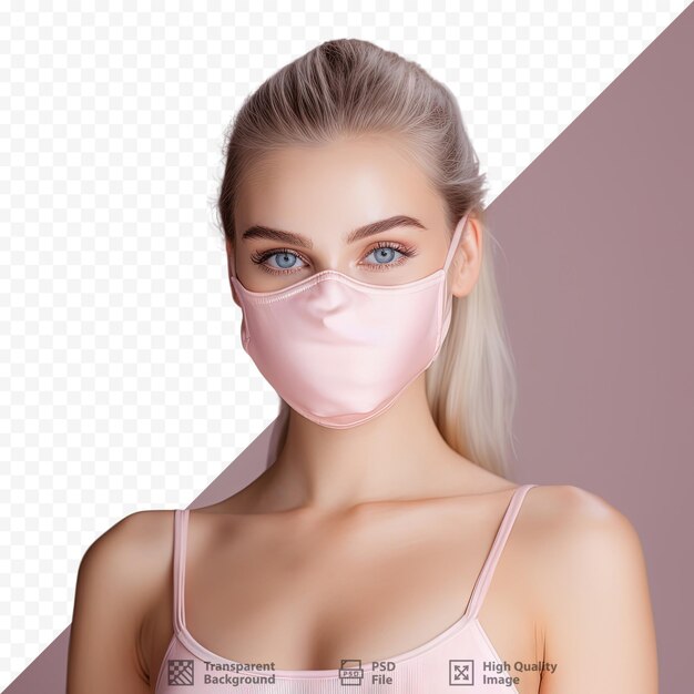 PSD face mask on transparent background with soft focus