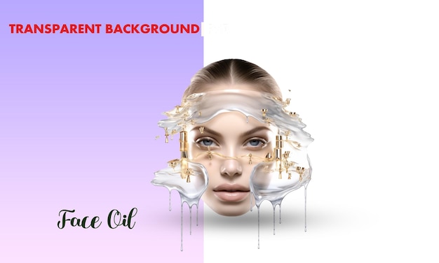 PSD face oil transparent background psd