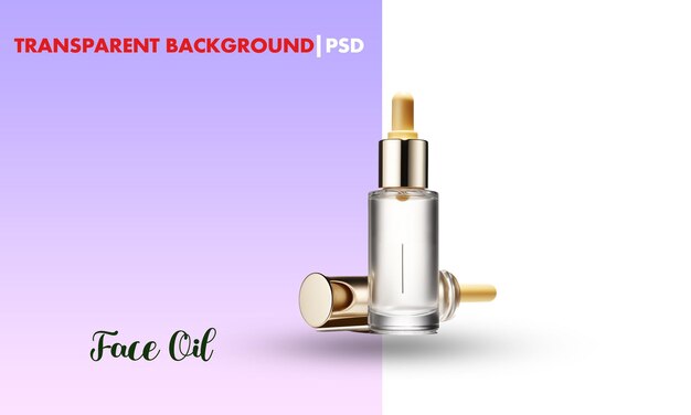 PSD face oil transparent background psd