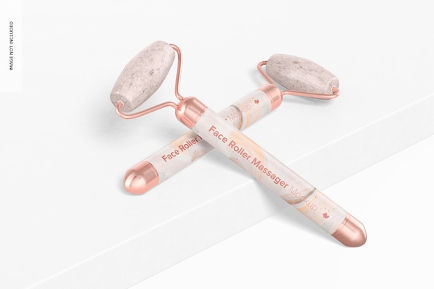 Face roller massagers mockup, leaned