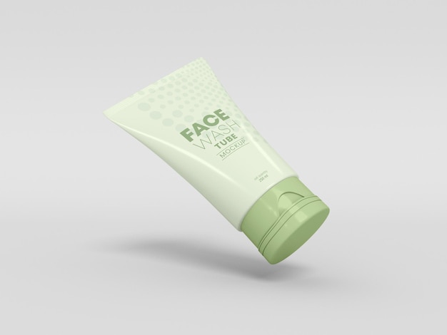 Face wash tube with box mockup