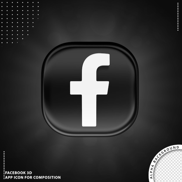 Кнопка приложения Facebook 3d