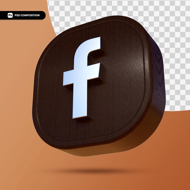 Кнопка приложения Facebook 3d