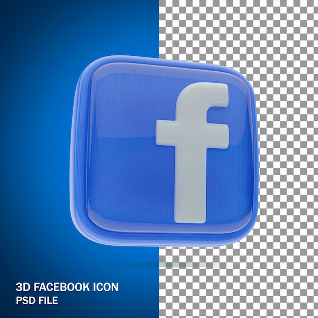 PSD facebook 3d boczna ikona