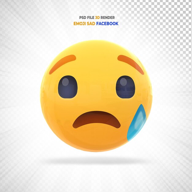 PSD emoji facebook 3d triste reazione sui social media