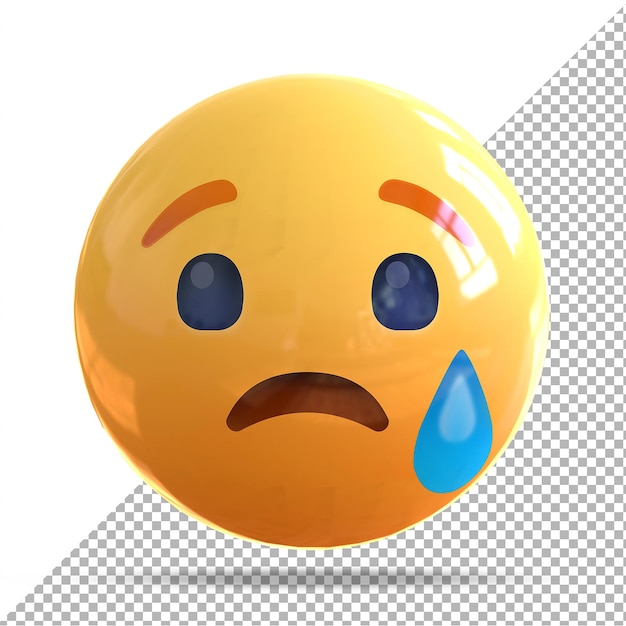 Premium PSD  Emoji sad 3d on facebook social media