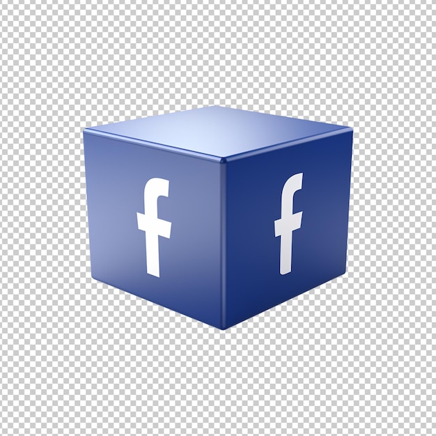 PSD facebook 3d icon isolated on transparent background