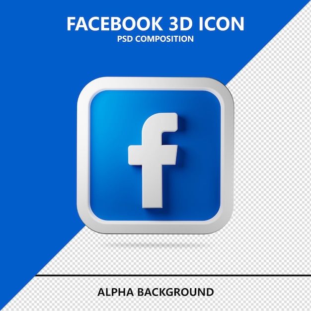 Facebook 3d icon render illustration