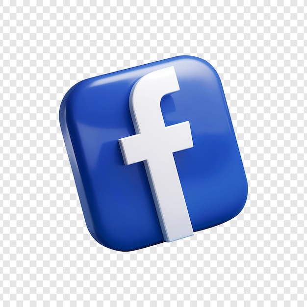 Facebook 3D Ikona przezroczyste tło