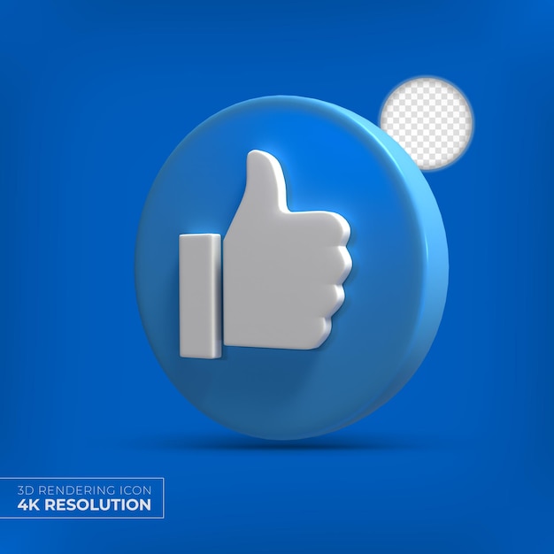 Facebook 3d like knop geïsoleerd