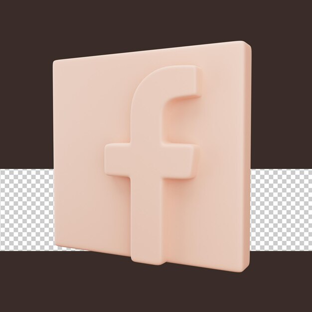 PSD facebook 3d ロゴ マット スタイリッシュ レンダリング