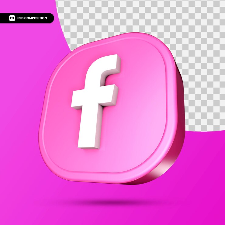 PSD facebook 3d pictogram geïsoleerd
