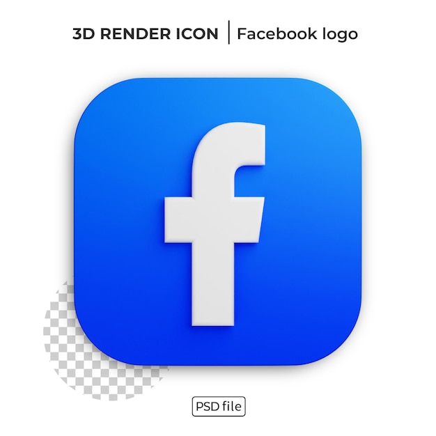 Logo di rendering 3d di facebook