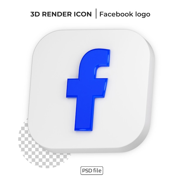 Facebook 3d 렌더링 소셜 미디어 로고