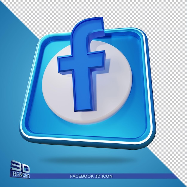 Facebook 3d rendering icon isolated