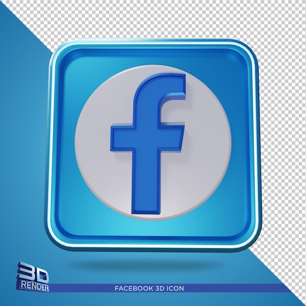 Facebook 3d-rendering pictogram geïsoleerd