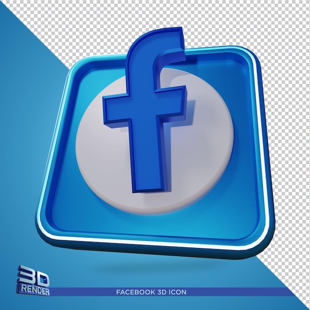 Facebook 3D-rendering pictogram geïsoleerd