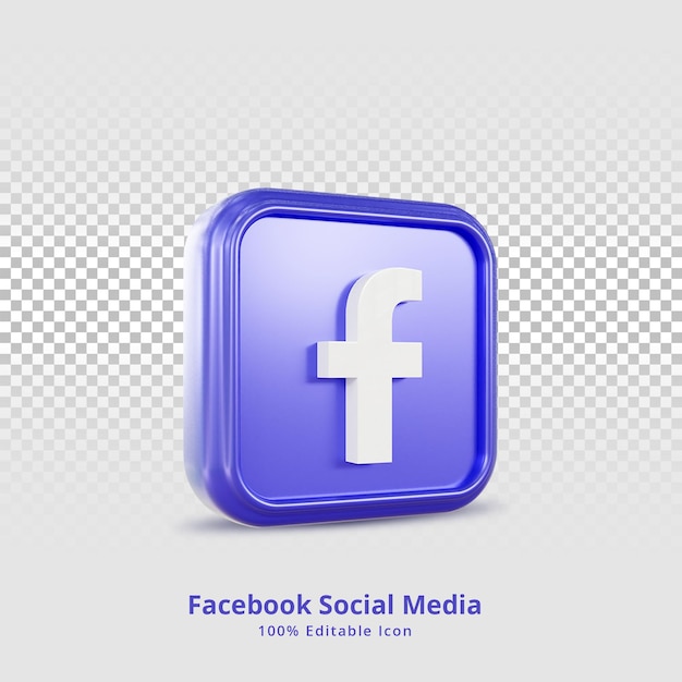 Facebook 3d-rendering sociale media icoon