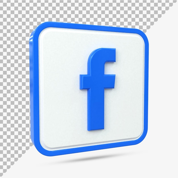 Facebook 3d значок социальных сетей Красочная глянцевая 3d концепция иконки 3d рендеринг для композиции