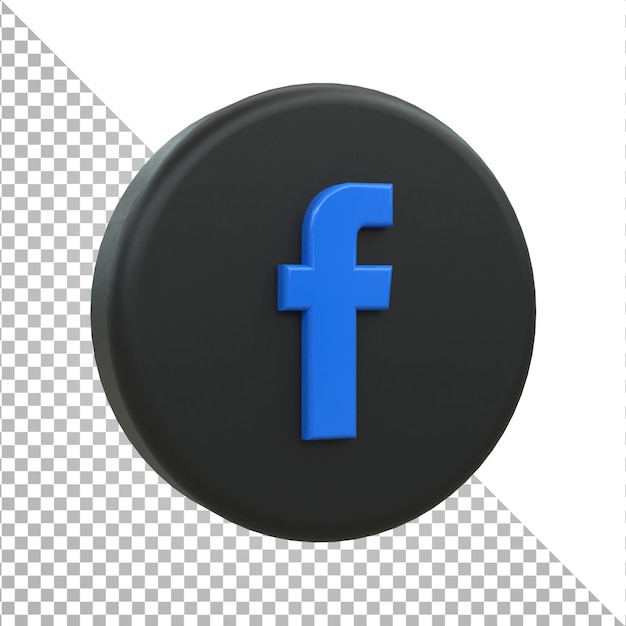 PSD icona facebook 3d social media icona 3d lucida colorata rendering 3d per la composizione