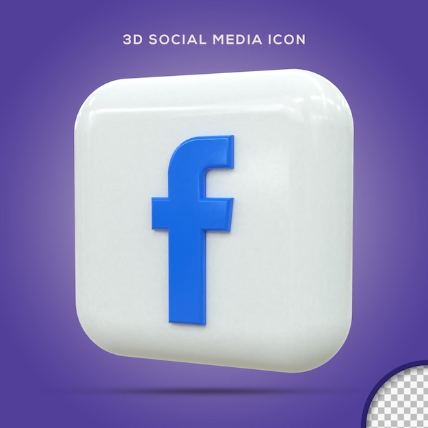 Facebook 3d Social Media Ikona Kolorowa Błyszcząca Koncepcja Ikony 3d Renderowanie 3d Dla Kompozycji