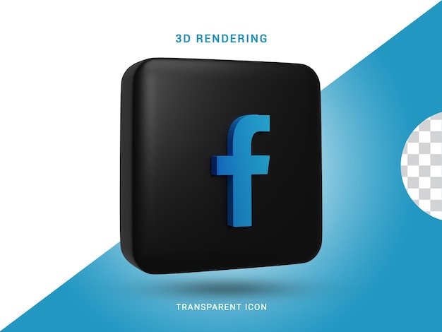 Rendering 3d dei social media di facebook icona per la composizione