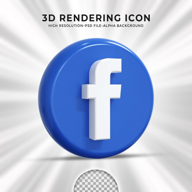 Facebook acrylic glossy logo and social media icons