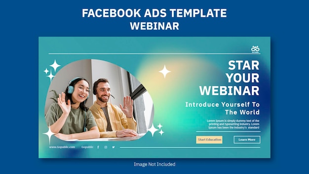 PSD facebook ads template webinar class