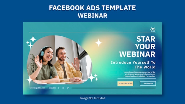 PSD facebook 広告テンプレート ウェビナー クラス
