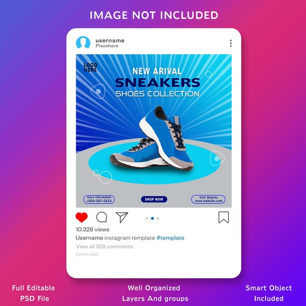 PSD 靴販売用の facebook と instagram のソーシャル メディア投稿テンプレート