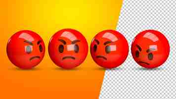 PSD facebook anger reaction emoji 3d rendering