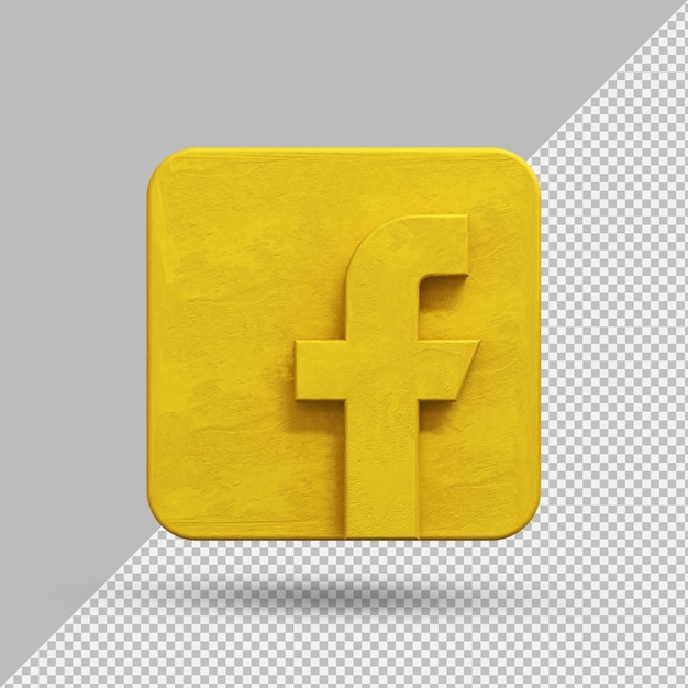 Facebook-applicatie Gouden logo op 3D-rendering