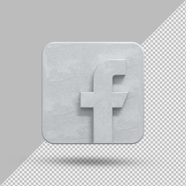 Facebook-applicatie Zilveren logo op 3D-rendering