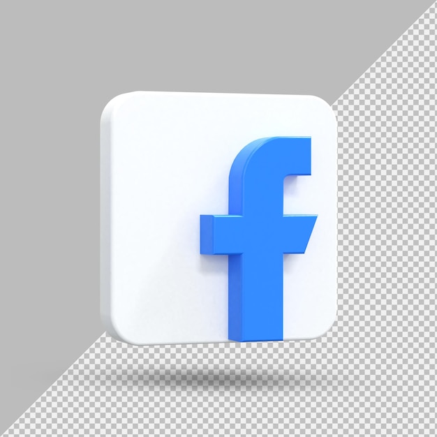 Logo dell'applicazione facebook su rendering 3d