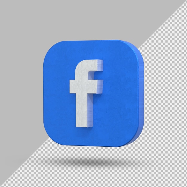 PSD Логотип приложения facebook на 3d-рендеринге