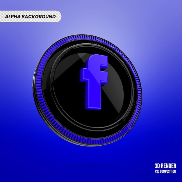 PSD facebook badge 3d render