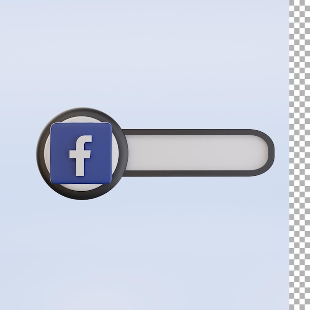 PSD illustrazione 3d della bandiera di facebook