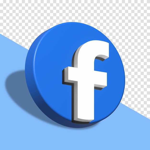 Facebook Circle Button Icon 3D Elegant Template Blank Space