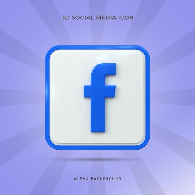 Facebook красочный глянцевый 3d логотип и социальные сети 3d icon design