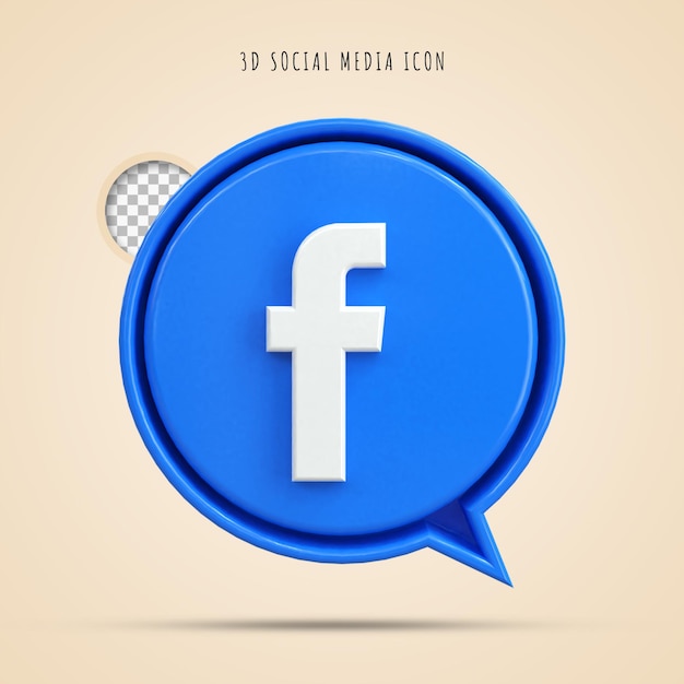 Logo 3d lucido colorato di facebook e design dell'icona 3d dei social media