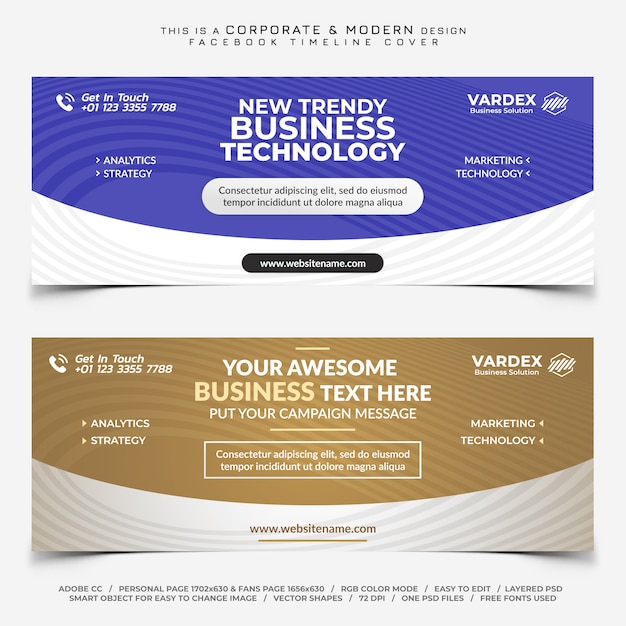 Facebook corporate for business timeline cover banner