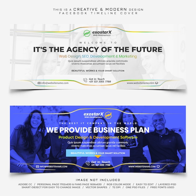 PSD facebook corporate timeline cover banner