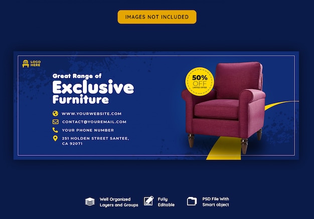 PSD facebook cover banner template for furniture sale