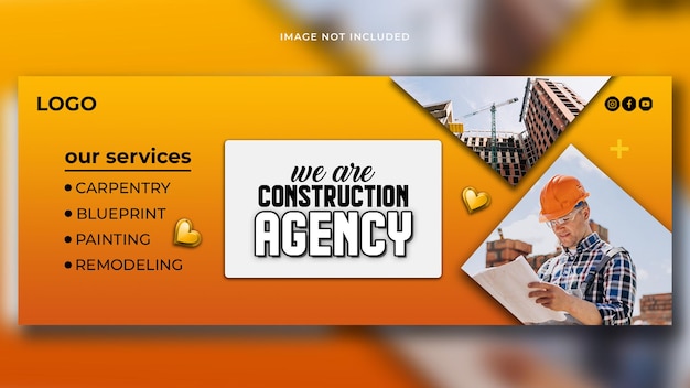 PSD facebook cover design for construction business